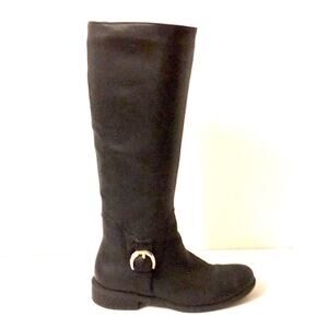 MeToo Dee leather riding boots black size 6 EUC ---